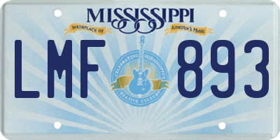 MS license plate LMF893