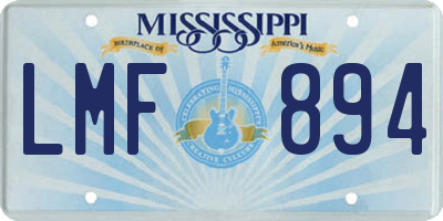 MS license plate LMF894