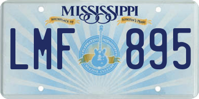 MS license plate LMF895