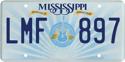 MS license plate LMF897