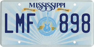 MS license plate LMF898