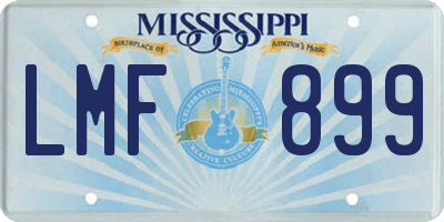 MS license plate LMF899