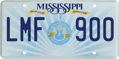 MS license plate LMF900