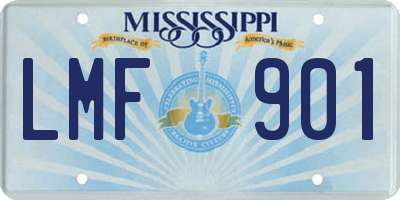 MS license plate LMF901