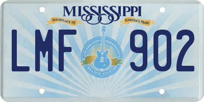 MS license plate LMF902