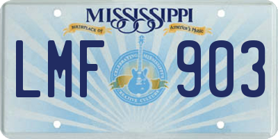 MS license plate LMF903