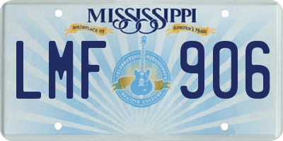MS license plate LMF906