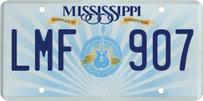 MS license plate LMF907