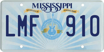 MS license plate LMF910