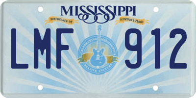 MS license plate LMF912