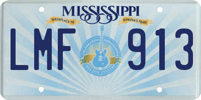 MS license plate LMF913
