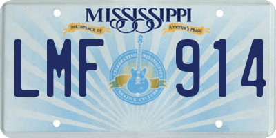 MS license plate LMF914