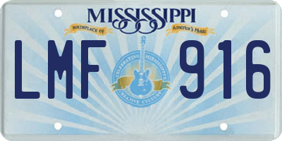 MS license plate LMF916