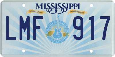 MS license plate LMF917