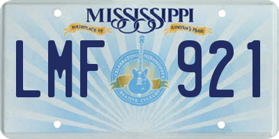 MS license plate LMF921