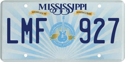 MS license plate LMF927