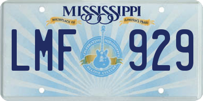 MS license plate LMF929
