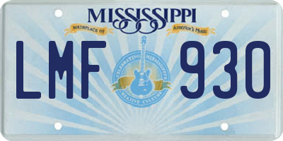 MS license plate LMF930