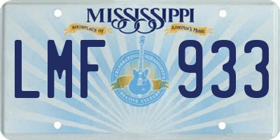 MS license plate LMF933