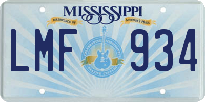 MS license plate LMF934