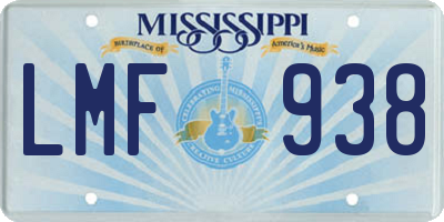 MS license plate LMF938