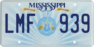 MS license plate LMF939