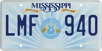MS license plate LMF940