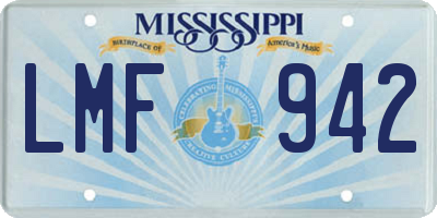 MS license plate LMF942