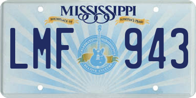 MS license plate LMF943