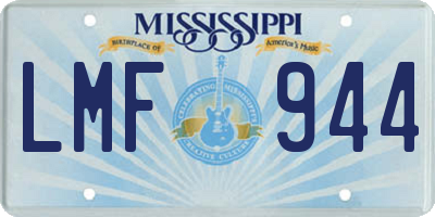 MS license plate LMF944