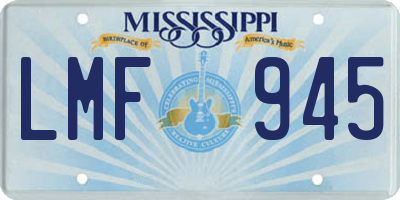 MS license plate LMF945