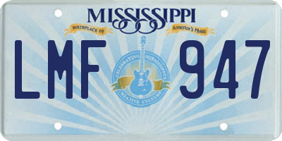 MS license plate LMF947
