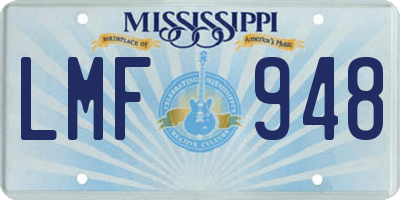 MS license plate LMF948