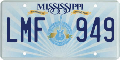 MS license plate LMF949