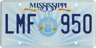 MS license plate LMF950