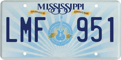 MS license plate LMF951
