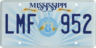 MS license plate LMF952