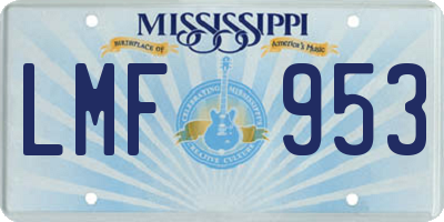 MS license plate LMF953