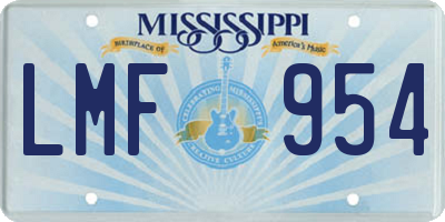 MS license plate LMF954