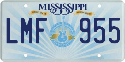 MS license plate LMF955