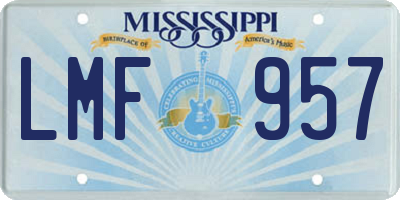 MS license plate LMF957