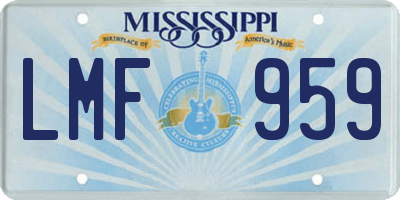 MS license plate LMF959