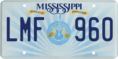 MS license plate LMF960