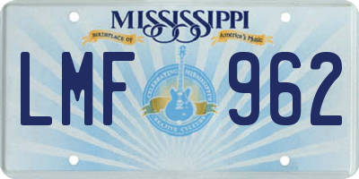 MS license plate LMF962