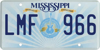 MS license plate LMF966