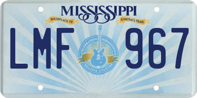MS license plate LMF967