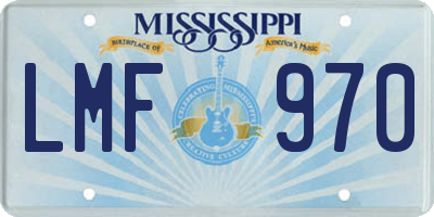 MS license plate LMF970
