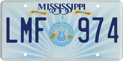 MS license plate LMF974