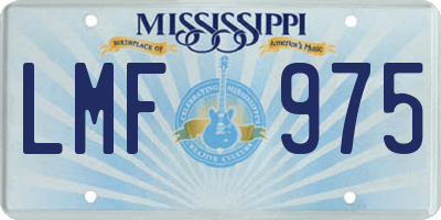 MS license plate LMF975