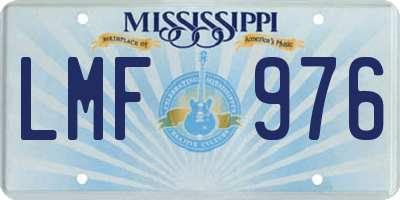 MS license plate LMF976